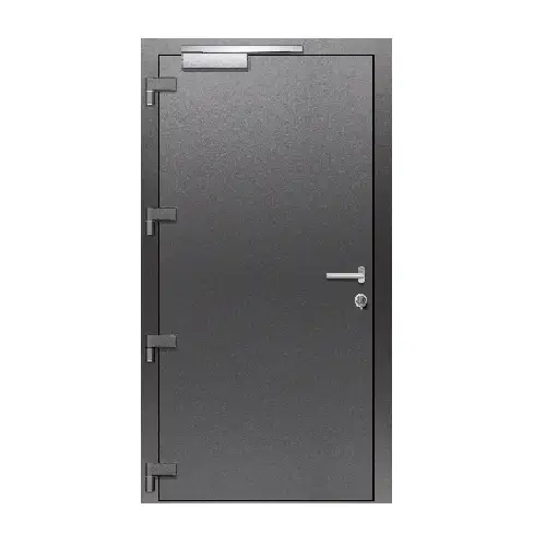 Porte blindée CR4 certifiée anti-effraction personnalisable pour panic room et locaux sensibles.