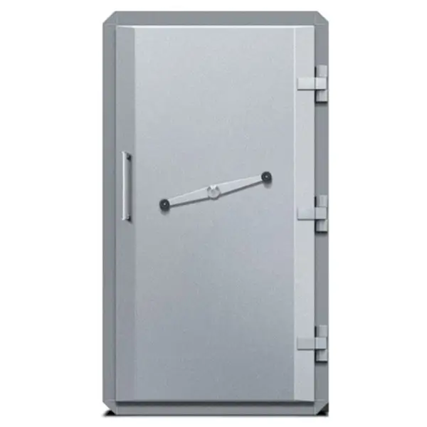 Vue intérieure de la porte de bunker para-souffle et étanche aux gaz 9 bar.