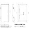 Shémas de la porte para-souffle 1 bar de dimensions standards 90x200 cm.