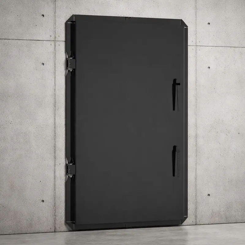 Porte de bunker NRBC étanche aux gaz.