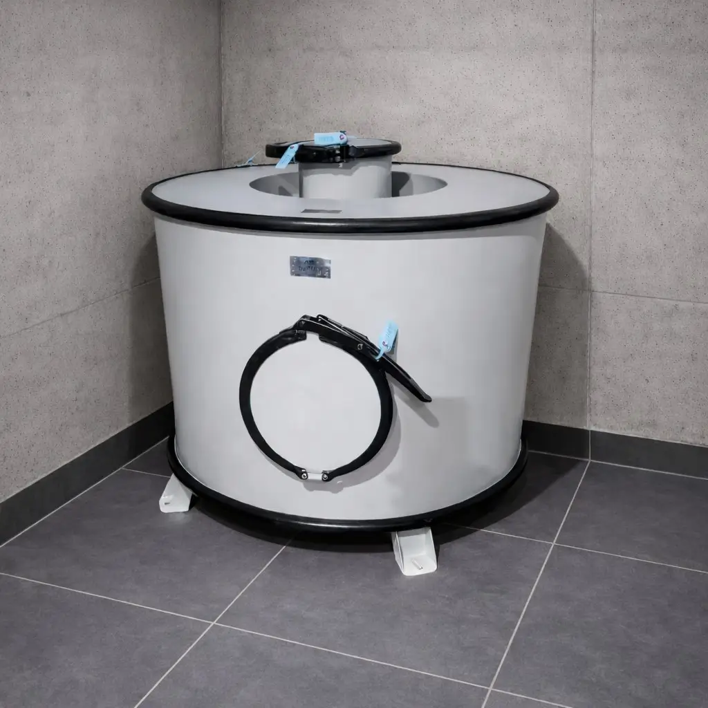 Filtre NRBC de rechange dans une safe room.