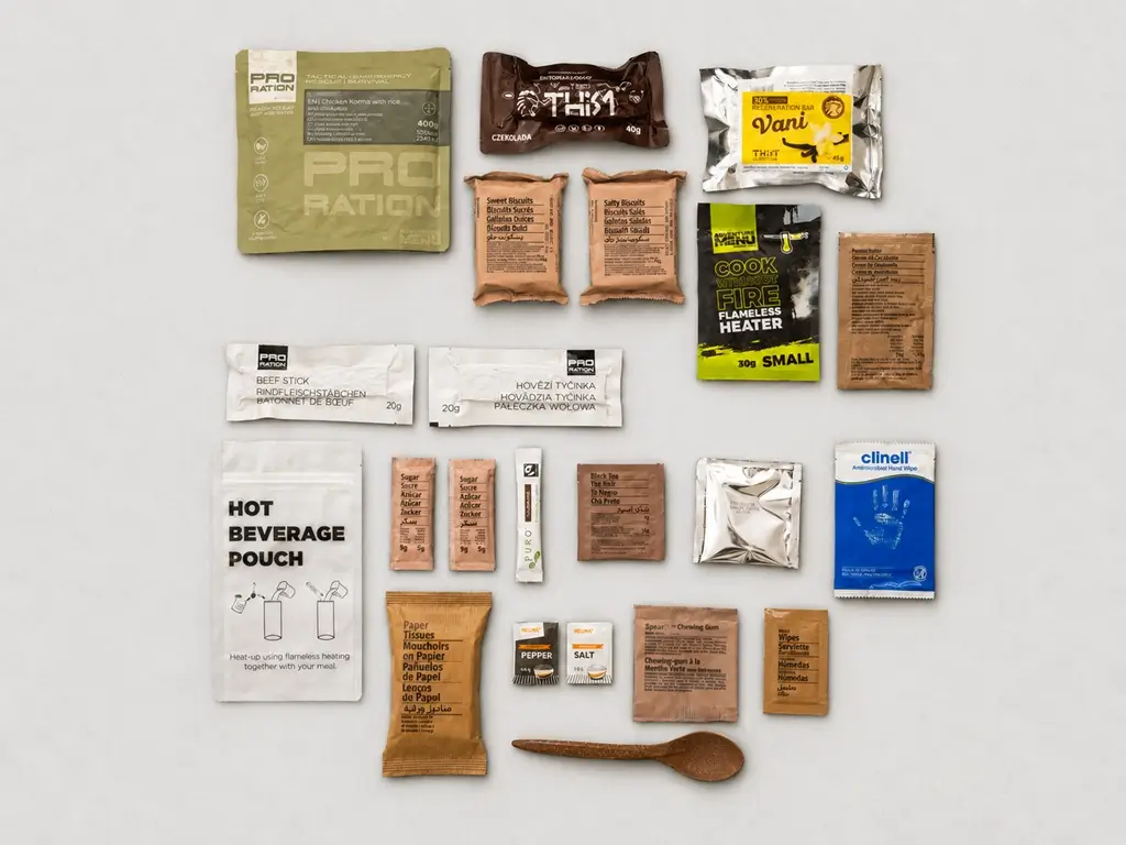 Contenu d'une ration tactique 12 h Ultimate tactical Half Day PRO-RATION.