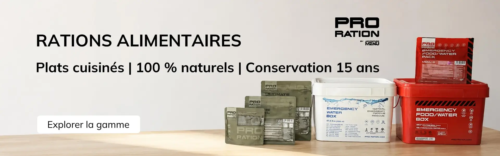 Rations alimentaires autochauffantes et longue conservation, tactiques et d'urgence, PRO RATION.