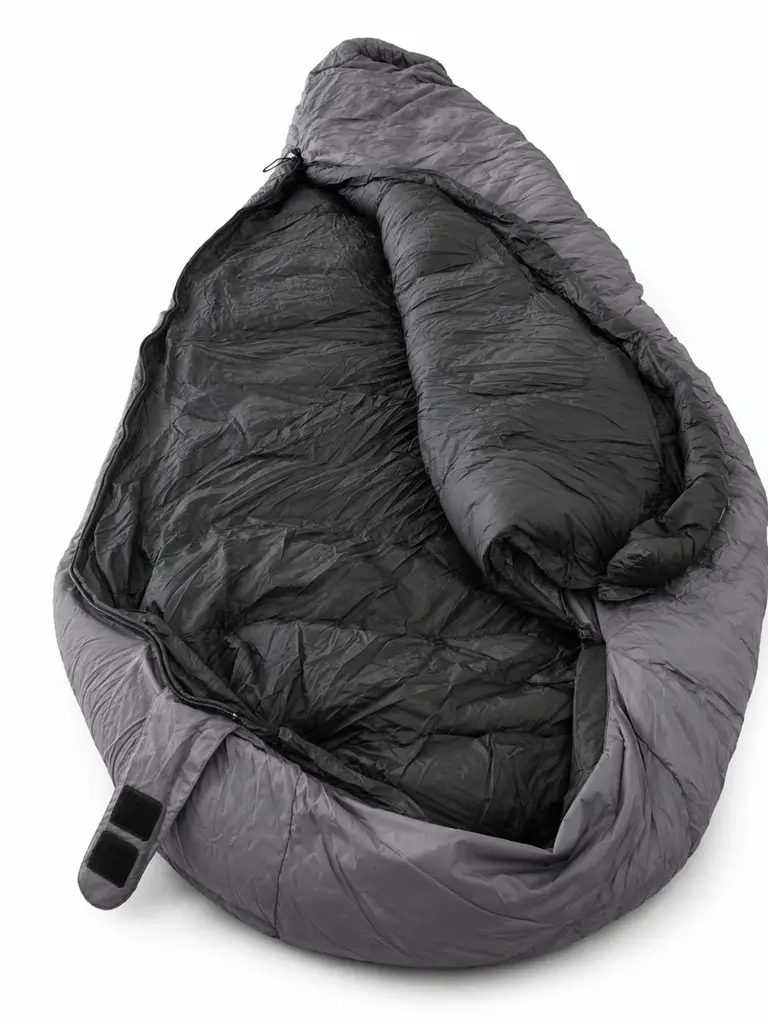 Sac de couchage Lodenn déplié ouvert.